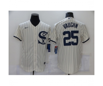 Men's Chicago White Sox #25 Andrew Vaughn Cream Elite 2021 Field of Dreams Jersey