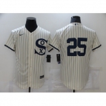 Men's Chicago White Sox #25 Jim Abbott Cream Elite 2021 Field of Dreams Jersey