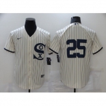 Men's Chicago White Sox #25 Jim Abbott Cream Game 2021 Field of Dreams Jersey