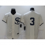 Men's Chicago White Sox #3 Harold Baines Cream Elite 2021 Field of Dreams Jersey