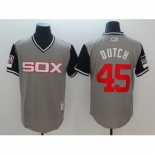 Men's Chicago White Sox #45 Derek Holland Dutch Majestic Gray Little League World Series Players Weekend Jersey