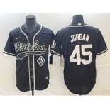 Men's Chicago White Sox #45 Michael Jordan Black Cool Base Stitched Baseball Jersey1