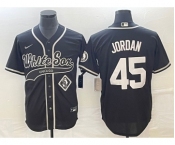 Men's Chicago White Sox #45 Michael Jordan Black Cool Base Stitched Baseball Jersey1