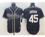 Men's Chicago White Sox #45 Michael Jordan Black Cool Base Stitched Baseball Jersey