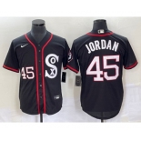 Men's Chicago White Sox #45 Michael Jordan Black Retro Stitched MLB Nike Cool Base Jersey