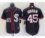 Men's Chicago White Sox #45 Michael Jordan Black Retro Stitched MLB Nike Cool Base Jersey