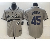 Men's Chicago White Sox #45 Michael Jordan Grey Cool Base Stitched Baseball Jersey