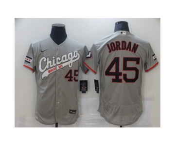 Men's Chicago White Sox #45 Michael Jordan Grey Nike MLB Jersey