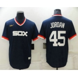 Men's Chicago White Sox #45 Michael Jordan Navy Blue Cooperstown Collection Cool Base Stitched Nike Jersey