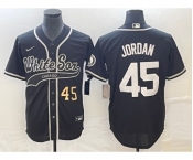 Men's Chicago White Sox #45 Michael Jordan Number Black Cool Base Stitched Baseball Jersey