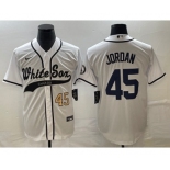 Men's Chicago White Sox #45 Michael Jordan Number White Cool Base Stitched Baseball Jersey