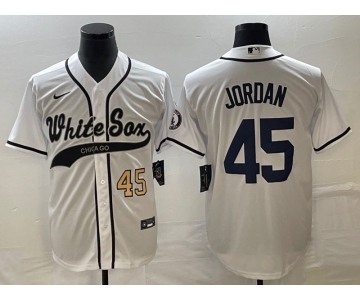 Men's Chicago White Sox #45 Michael Jordan Number White Cool Base Stitched Baseball Jersey