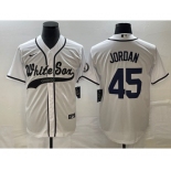 Men's Chicago White Sox #45 Michael Jordan White Cool Base Stitched Baseball Jersey1