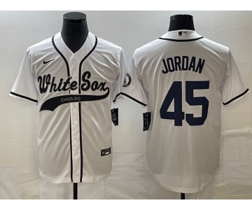 Men's Chicago White Sox #45 Michael Jordan White Cool Base Stitched Baseball Jersey1