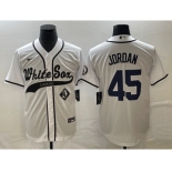 Men's Chicago White Sox #45 Michael Jordan White Cool Base Stitched Baseball Jersey