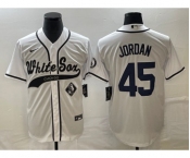 Men's Chicago White Sox #45 Michael Jordan White Cool Base Stitched Baseball Jersey