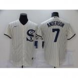 Men's Chicago White Sox #7 Tim Anderson Cream Elite 2021 Field of Dreams Jersey