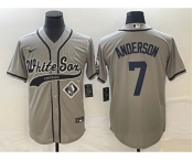 Men's Chicago White Sox #7 Tim Anderson Grey Cool Base Stitched Baseball Jersey1