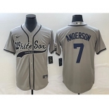 Men's Chicago White Sox #7 Tim Anderson Grey Cool Base Stitched Baseball Jersey