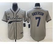 Men's Chicago White Sox #7 Tim Anderson Grey Cool Base Stitched Baseball Jersey