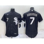 Men's Chicago White Sox #7 Tim Anderson Number Black Stitched MLB Flex Base Nike Jersey