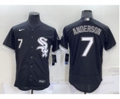 Men's Chicago White Sox #7 Tim Anderson Number Black Stitched MLB Flex Base Nike Jersey