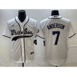 Men's Chicago White Sox #7 Tim Anderson White Cool Base Stitched Baseball Jersey1