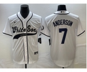 Men's Chicago White Sox #7 Tim Anderson White Cool Base Stitched Baseball Jersey1