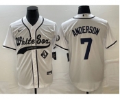 Men's Chicago White Sox #7 Tim Anderson White Cool Base Stitched Baseball Jersey