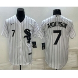 Men's Chicago White Sox #7 Tim Anderson White Cool Base Stitched Jersey