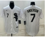 Men's Chicago White Sox #7 Tim Anderson White Cool Base Stitched Jersey