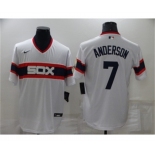 Men's Chicago White Sox #7 Tim Anderson White Pullover Stitched MLB Cool Base Nike Jersey