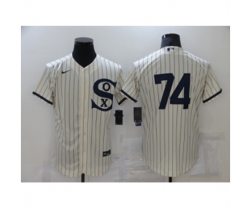 Men's Chicago White Sox #74 Eloy Jimenez Cream Elite 2021 Field of Dreams Jersey