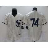 Men's Chicago White Sox #74 Eloy Jimenez Cream Game 2021 Field of Dreams Jersey