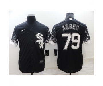 Men's Chicago White Sox #79 Jose Abreu Black Gradient Sleeves Stitched Baseball Jersey