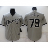 Men's Chicago White Sox #79 Jose Abreu Grey Road Flex Base Authentic Collection Jersey