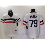 Men's Chicago White Sox #79 Jose Abreu White NEW Throwback Cool Base Nike Jersey