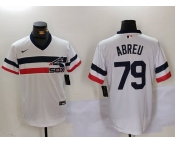 Men's Chicago White Sox #79 Jose Abreu White NEW Throwback Cool Base Nike Jersey