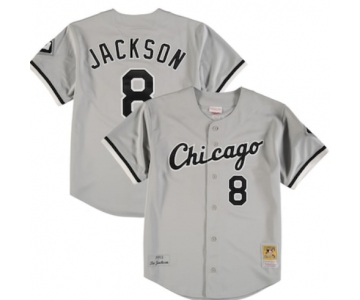 Men's Chicago White Sox #8 Bo Jackson 1993 Mitchell & Ness Authentic Throwback Grey Jersey