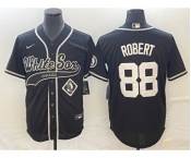 Men's Chicago White Sox #88 Luis Robert Black Cool Base Stitched Baseball Jersey1