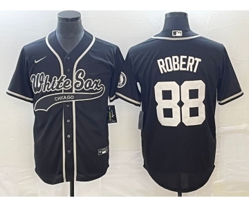 Men's Chicago White Sox #88 Luis Robert Black Cool Base Stitched Baseball Jersey