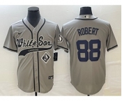 Men's Chicago White Sox #88 Luis Robert Grey Cool Base Stitched Baseball Jersey1