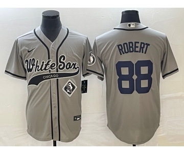 Men's Chicago White Sox #88 Luis Robert Grey Cool Base Stitched Baseball Jersey1