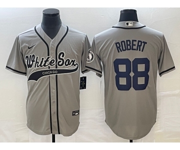 Men's Chicago White Sox #88 Luis Robert Grey Cool Base Stitched Baseball Jersey