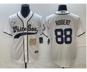 Men's Chicago White Sox #88 Luis Robert Number White Cool Base Stitched Baseball Jersey