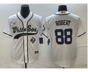 Men's Chicago White Sox #88 Luis Robert White Cool Base Stitched Baseball Jersey1