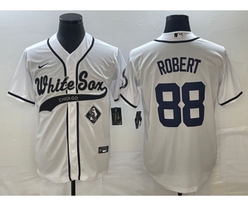 Men's Chicago White Sox #88 Luis Robert White Cool Base Stitched Baseball Jersey1