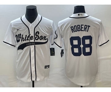 Men's Chicago White Sox #88 Luis Robert White Cool Base Stitched Baseball Jersey