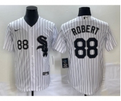 Men's Chicago White Sox #88 Luis Robert White Cool Base Stitched Jersey