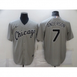 Men's Majestic Chicago White Sox #7 Tim Anderson Grey MLB Jersey